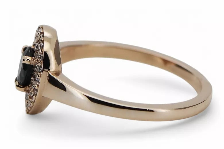 Vintage Sapphire Ring in 14K Rose Gold (crc011r-sp) — close-up of the hallmark on the inner band