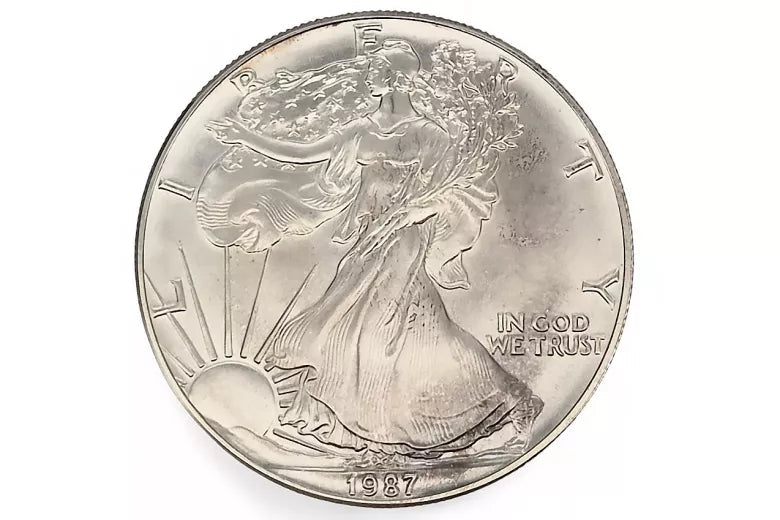 Vintage American Eagle Oz US Mint Agvoth Pendant in Sterling Silver (c88nyu) — full view of the piece