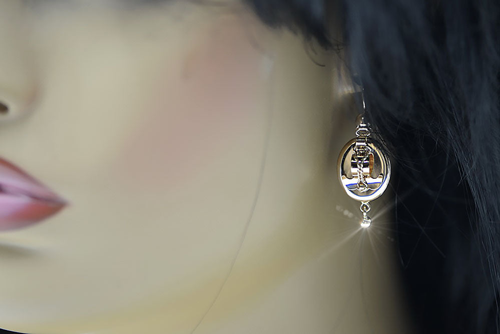 Vintage Samovar Earrings in 14K Rose Gold (ven244) — close-up of the hallmark on the inner band