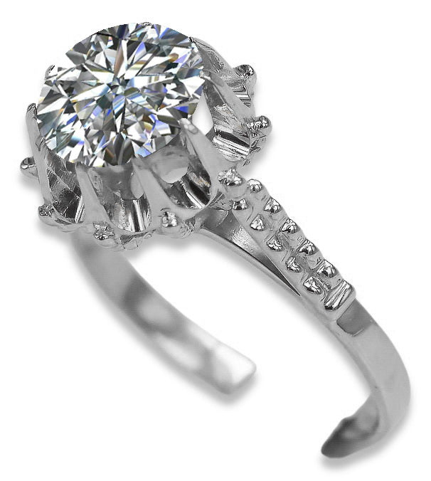 Vintage Zircon Ring in Sterling Silver (vrc045s-zi) — close-up of the hallmark on the inner band