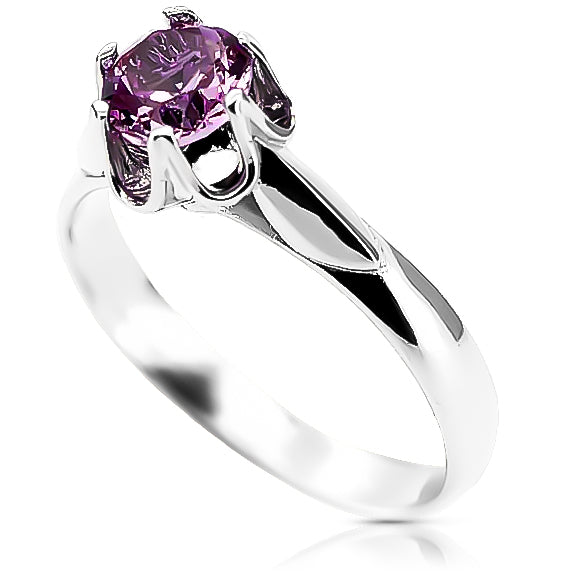Vintage Amethyst Ring in Sterling Silver (vrc122s-am)