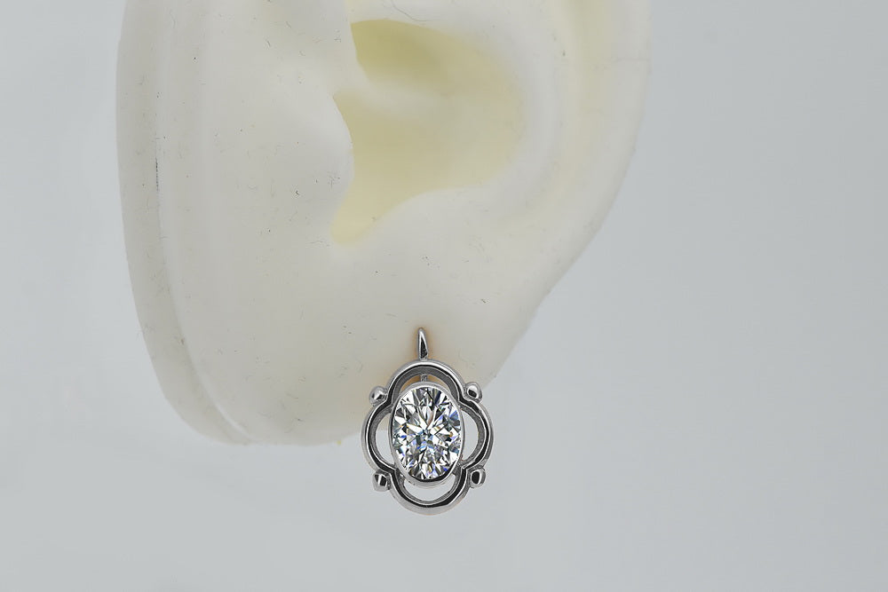 Vintage Zircon Earrings in Sterling Silver (vec033s-zi) — close-up of the hallmark on the inner band