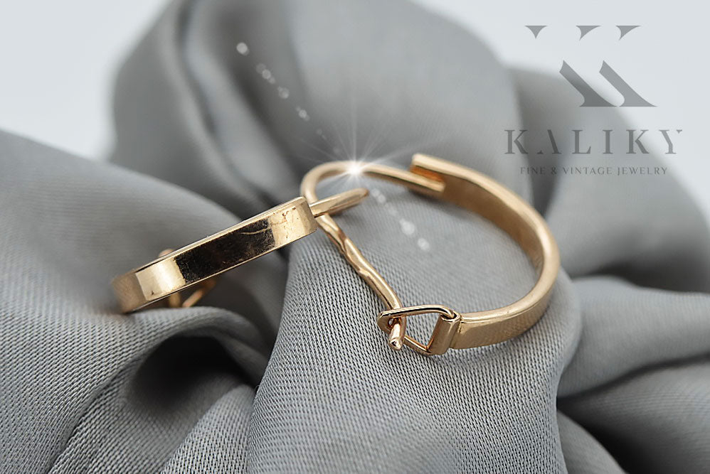 Vintage Round Earrings in 14K Rose Gold (ven055) — view 6