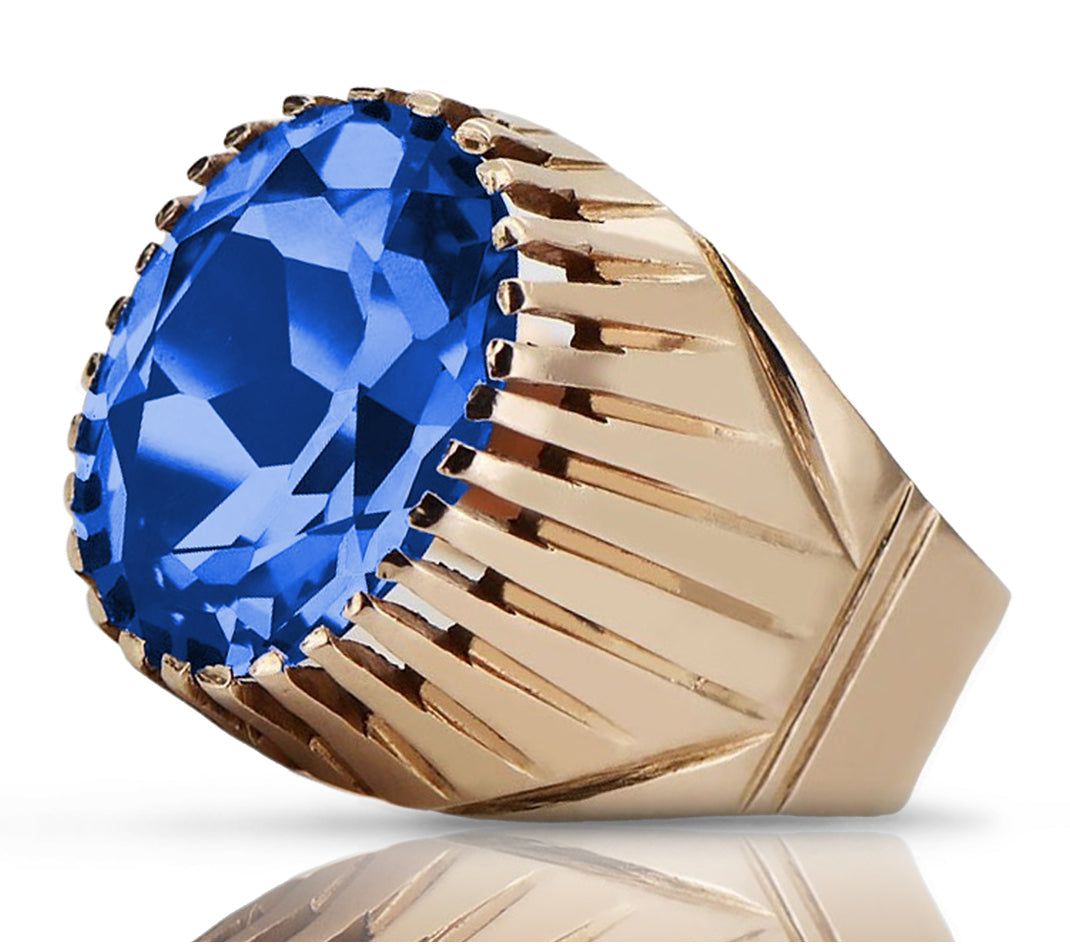 Vintage Sapphire Ring in 14K Rose Gold (vrc048r-sp) — full view of the piece