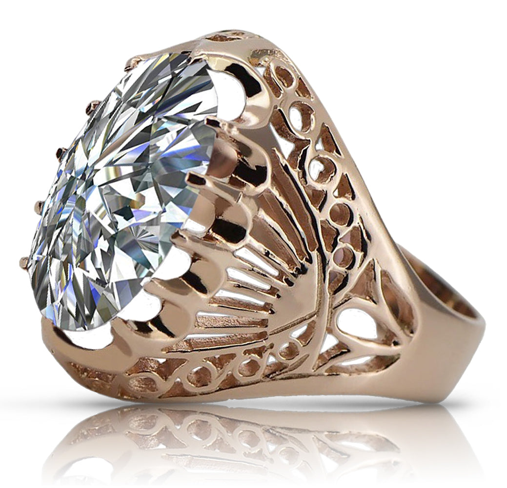 Vintage Zircon Ring in 14K Rose Gold (vrc020r-zi) — full view of the piece