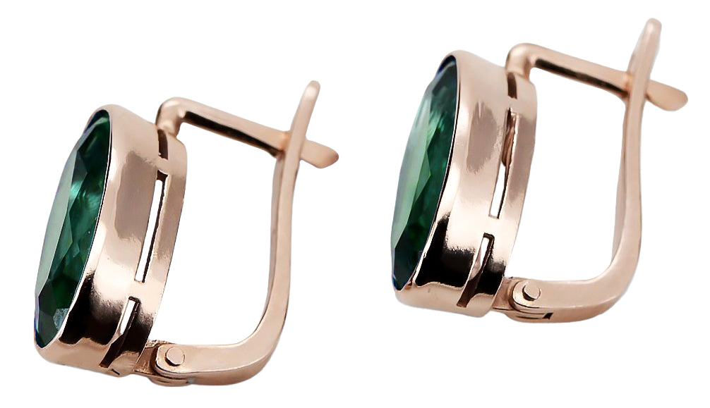 Vintage Emerald Earrings in 14K Rose Gold (vec001r-em) — view 5