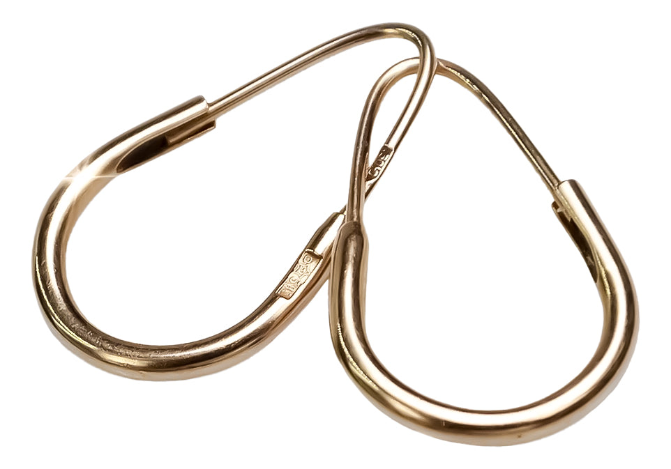 Vintage Hoops Earrings in 14K Rose Gold (ven016) — full view of the piece