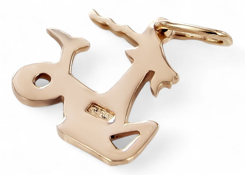 Vintage Pendant Made Zodiac Capricorn Vzp Pendant in 14K Rose Gold (1bpnk3) — full view of the piece