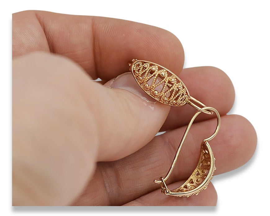Vintage Hanging Earrings in 14K Rose Gold (ven154) — view 3