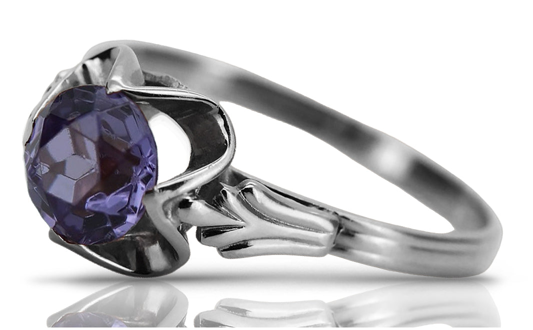 Vintage Alexandrite Ring in Sterling Silver (vrc023s-ax)