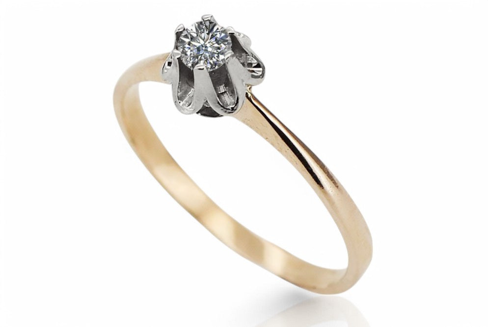 Vintage Zircon Ring in 14K Rose Gold (vrc353r-zi) — side view showing the setting