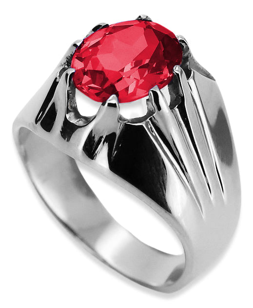 Vintage Ruby Ring in Sterling Silver (vrc016s-rb)