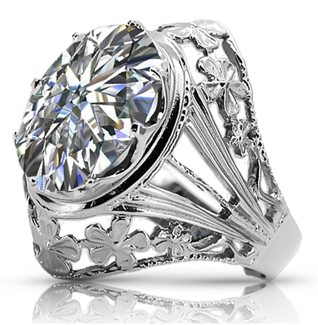 Vintage Zircon Ring in Sterling Silver (vrc031s-zi) — full view of the piece