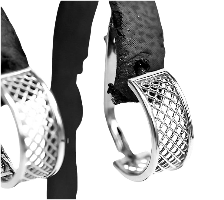 Vintage Earrings in Sterling Silver (ven121s) — full view of the piece