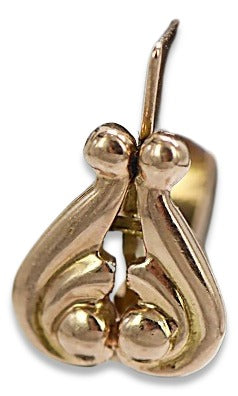 Vintage Heart Earrings in 14K Rose Gold (ven132) — view 3