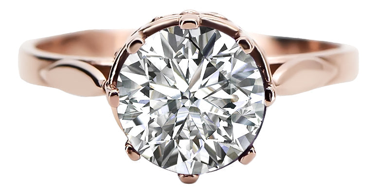 Vintage Zircon Ring in 14K Rose Gold (vrc366r-zi) — full view of the piece