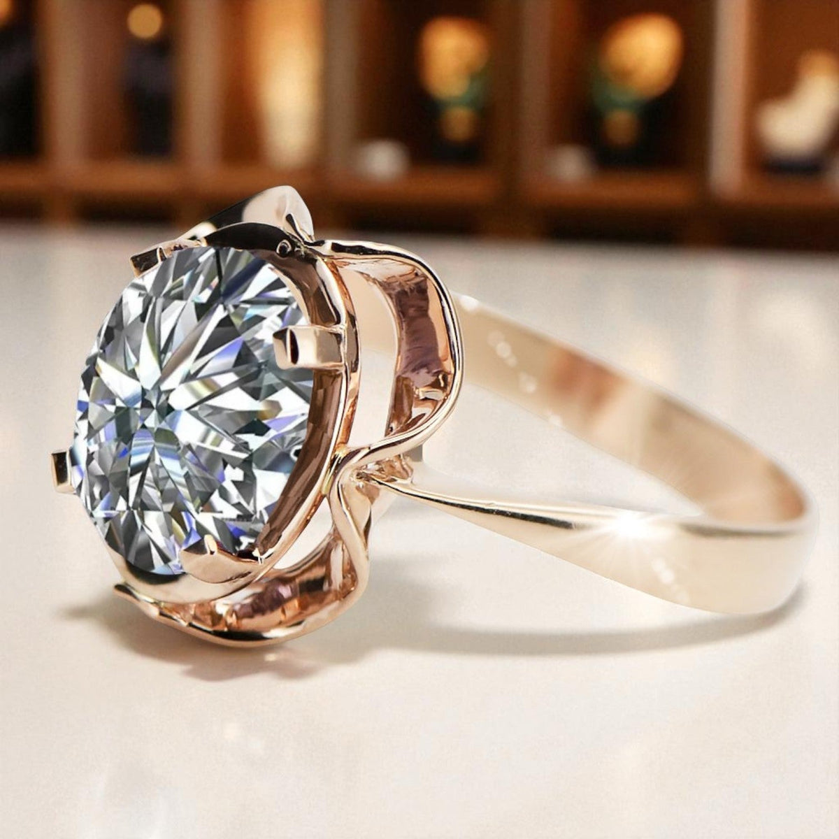 Vintage Zircon Ring in 14K Rose Gold (vrc206r-zi)