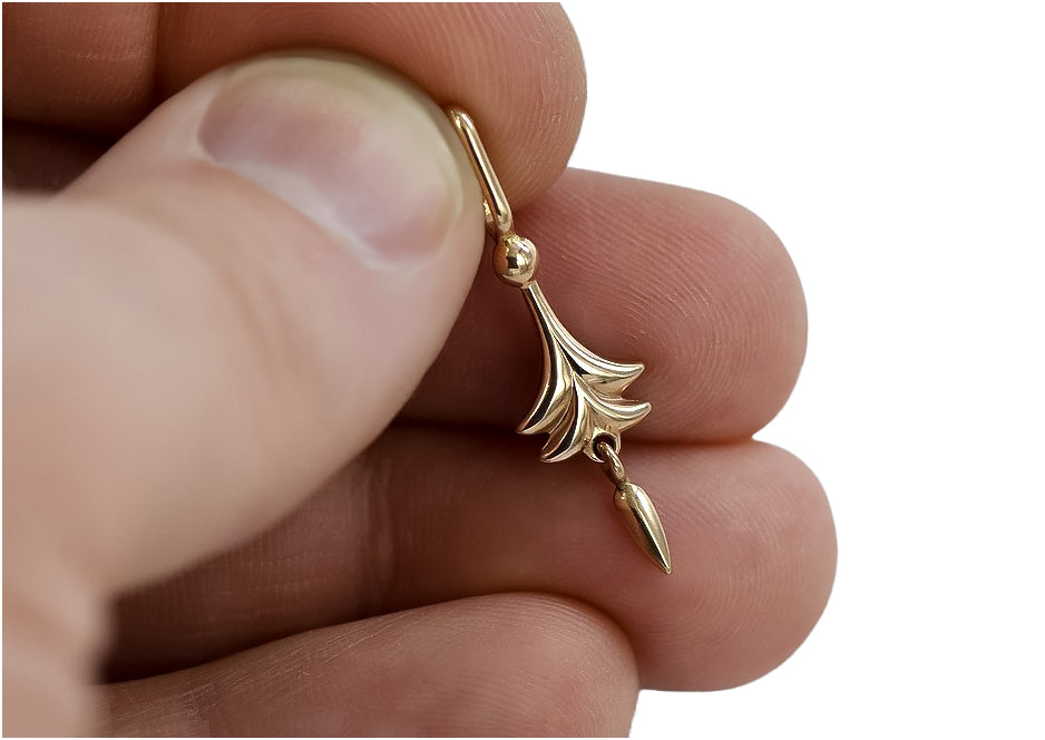 Vintage Leaf Pendant in 14K Rose Gold (vpn051) — view 2