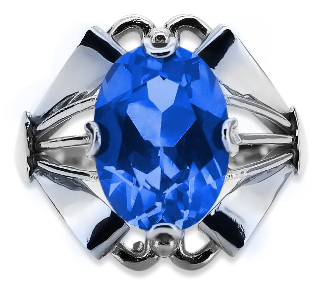 Vintage Sapphire Ring in Sterling Silver (vrc015s-sp) — close-up of the hallmark on the inner band