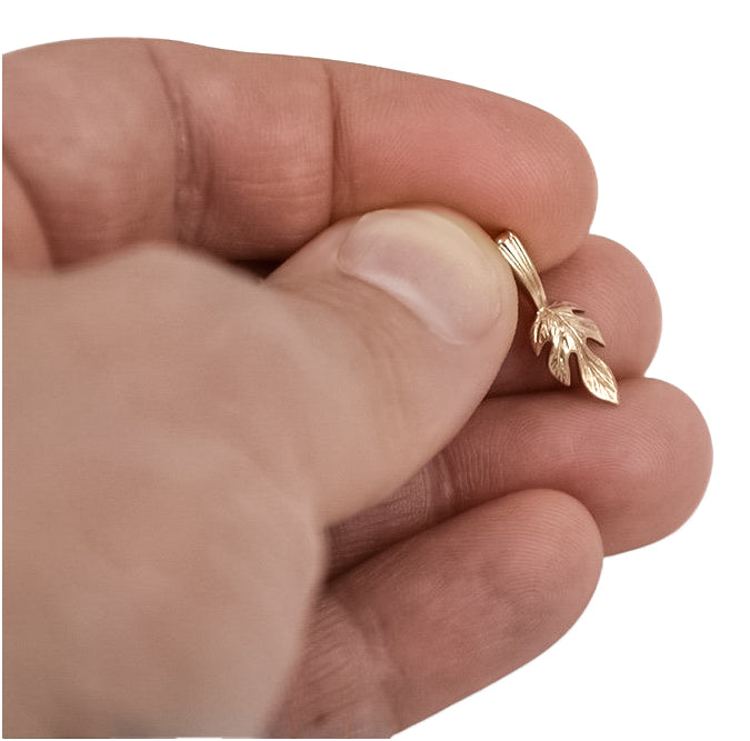 Vintage Leaf Pendant in 14K Rose Gold (vpn018) — view 4