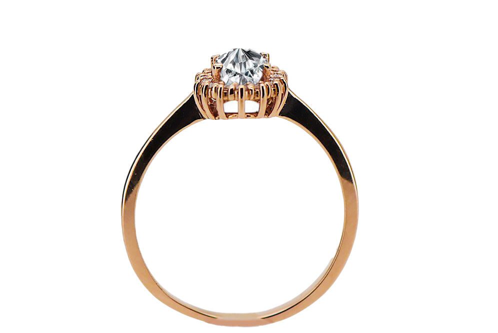 Vintage Zircon Ring in 14K Rose Gold (crc009r-zi) — full view of the piece