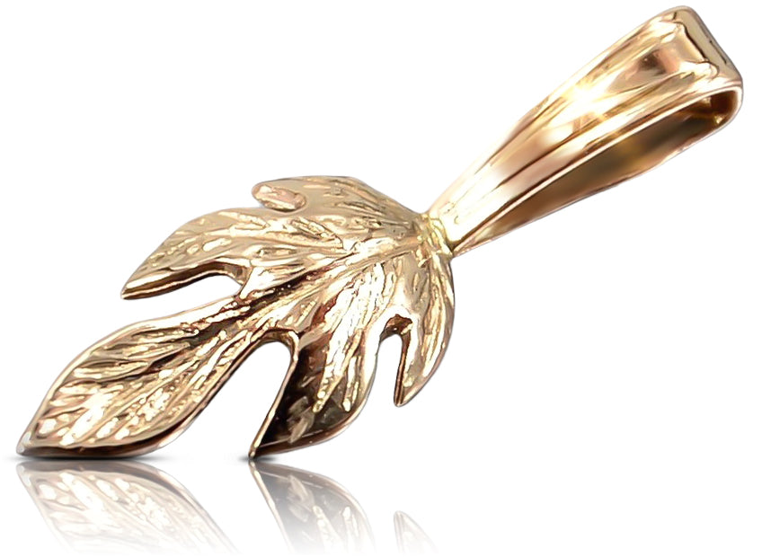 Vintage Leaf Pendant in Rose Gold-Plated Sterling Silver (vpn018rp) — close-up of the hallmark on the inner band