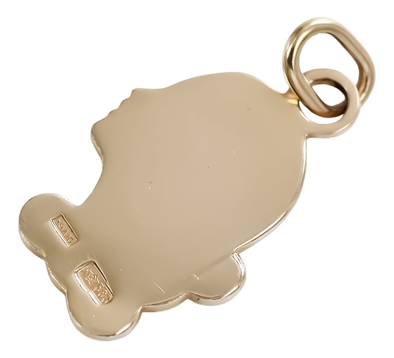 Vintage Pendant Made Zodiac Vzp Pendant in 14K Rose Gold (zm6avw) — close-up of the stone and setting