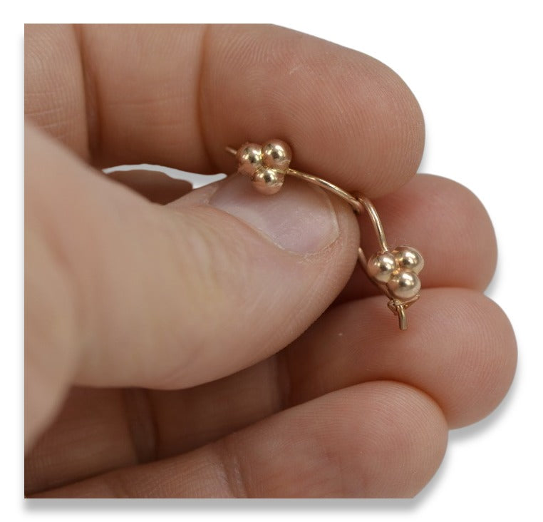 Vintage Ball Earrings in 14K Rose Gold (ven198) — view 2