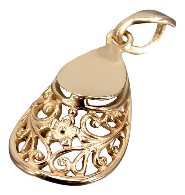Vintage Horseshoe Pendant in 14K Rose Gold (vpn074) — full view of the piece