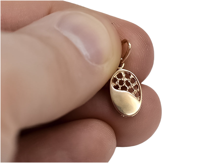Vintage Leaf Pendant in 14K Rose Gold (vpn027) — view 3