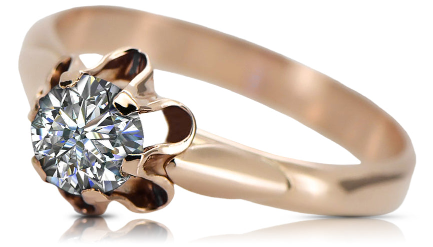 Vintage Zircon Craft Ring in 14K Rose Gold (vrc094r-zi) — full view of the piece