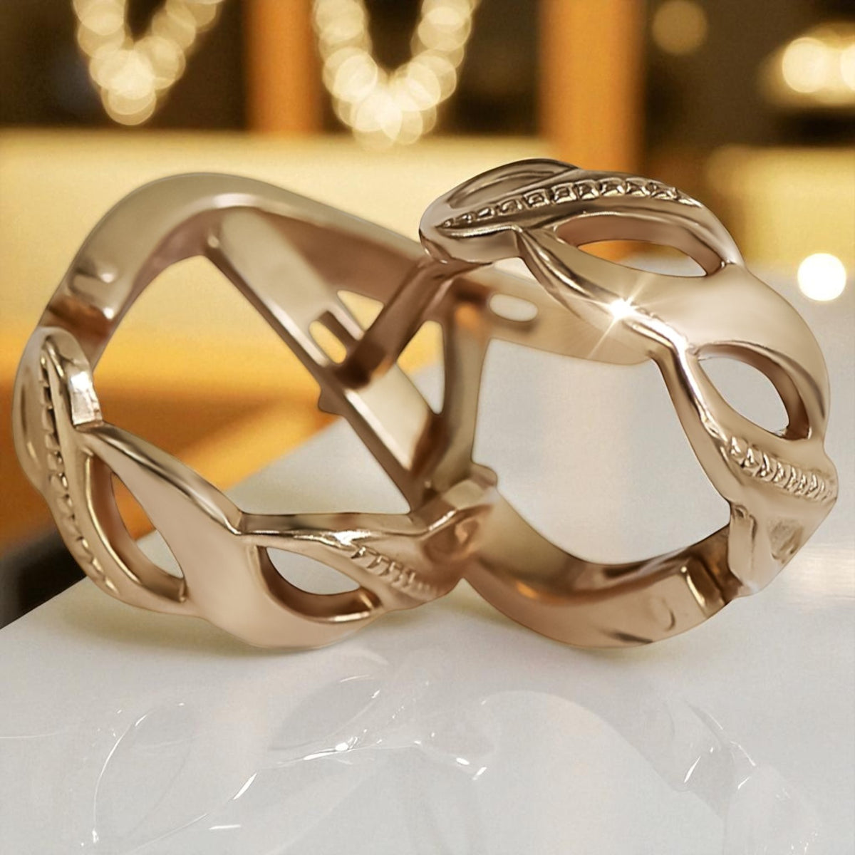 Vintage Hoops Earrings in 14K Rose Gold (ven175)