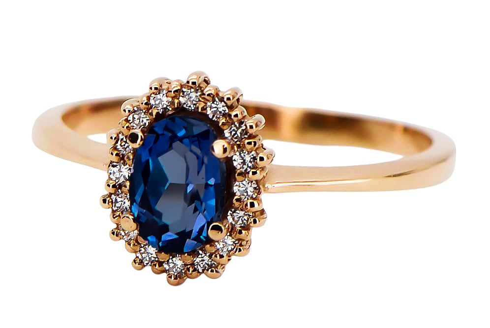 Vintage Sapphire Ring in 14K Rose Gold (crc009r-sp) — full view of the piece