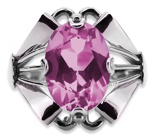 Vintage Amethyst Ring in Sterling Silver (vrc015s-am) — close-up of the hallmark on the inner band