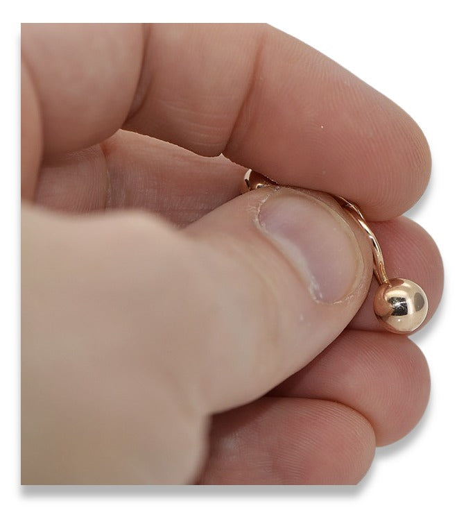 Vintage Ball Earrings in 14K Rose Gold (ven199) — view 4
