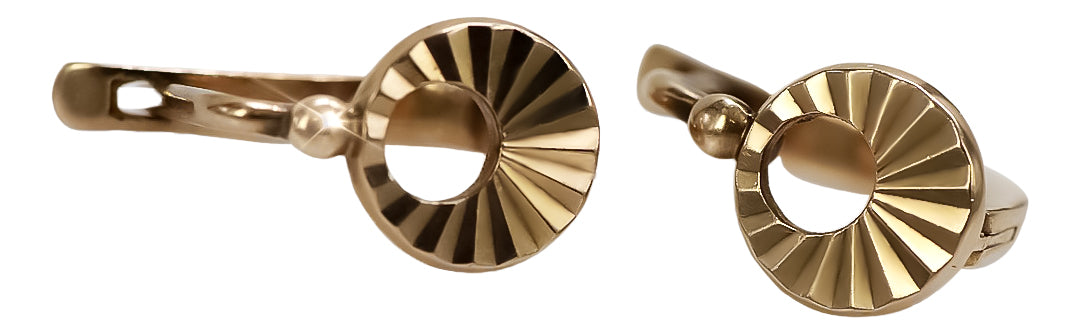 Vintage Hoops Earrings in 14K Rose Gold (ven079) — view 3