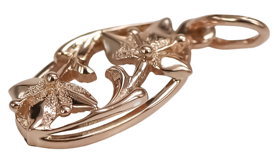 Vintage Leaf Pendant in 14K Rose Gold (vpn012) — view 5