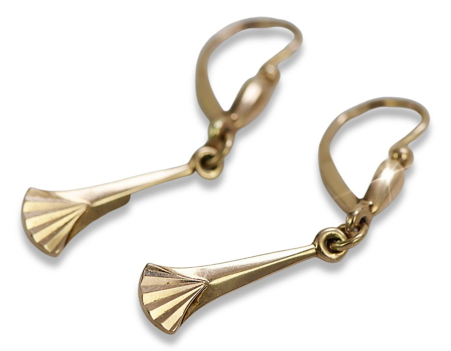 Vintage Hanging Earrings in 14K Rose Gold (ven160) — close-up of the hallmark on the inner band
