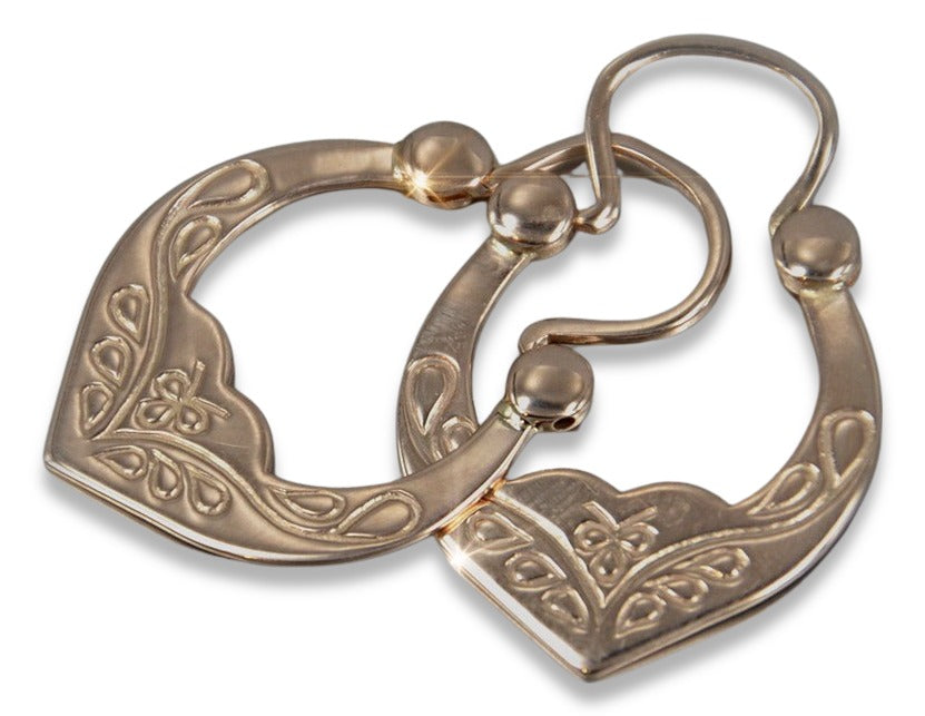 Vintage Gipsy Earrings in 14K Rose Gold (ven119) — view 7