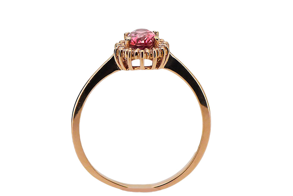 Vintage Ruby Ring in 14K Rose Gold (crc009r-rb) — close-up of the hallmark on the inner band