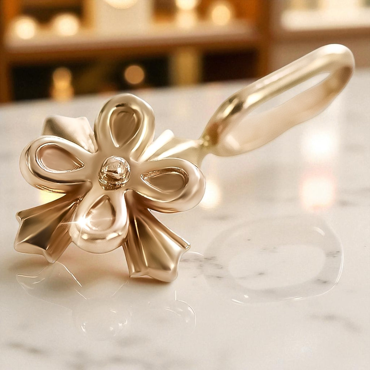 Vintage Flower Pendant in 14K Rose Gold (vpn043)