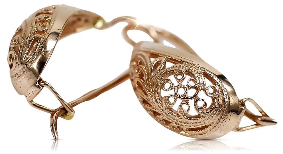 Vintage Earrings in Rose Gold-Plated Sterling Silver (ven023rp)