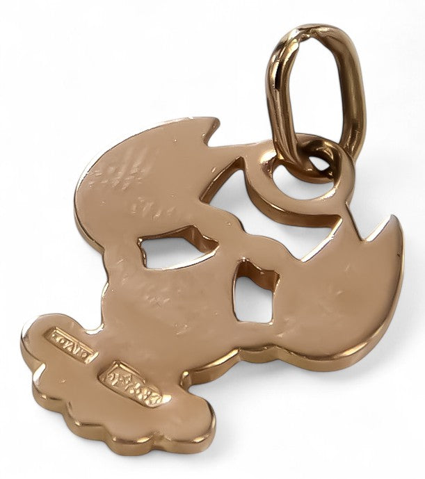 Vintage Pendant Made Zodiac Cancer Vzp Pendant in 14K Rose Gold (k4dcvw) — side view showing the setting
