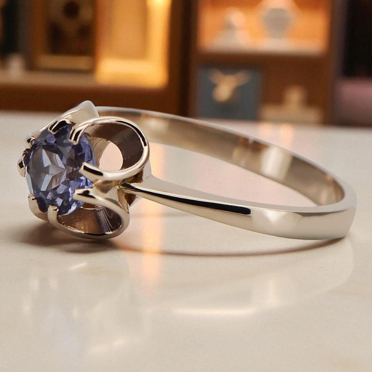 Vintage Alexandrite Ring in 14K Rose Gold (vrc348r-ax)