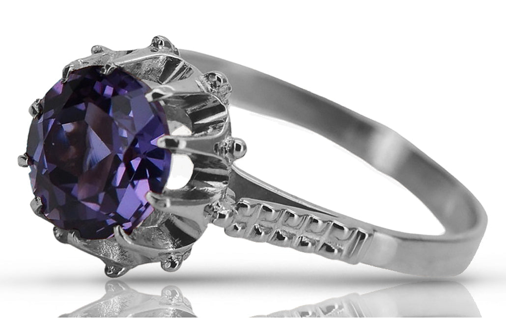 Vintage Alexandrite Ring in Sterling Silver (vrc045s-ax)