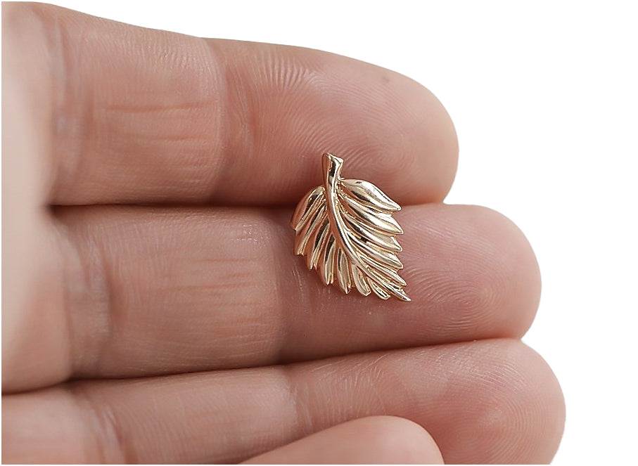 Vintage Leaf Pendant in 14K Rose Gold (vpn054) — view 4