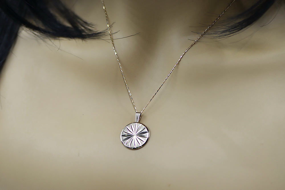 Vintage Circle Pendant in 14K Rose Gold (vpn004) — view 6