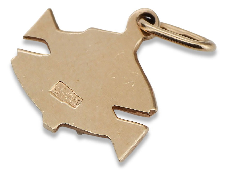 Vintage Pendant Made Fish Zodiac Vzp Pendant in 14K Rose Gold (1v3bc5) — full view of the piece