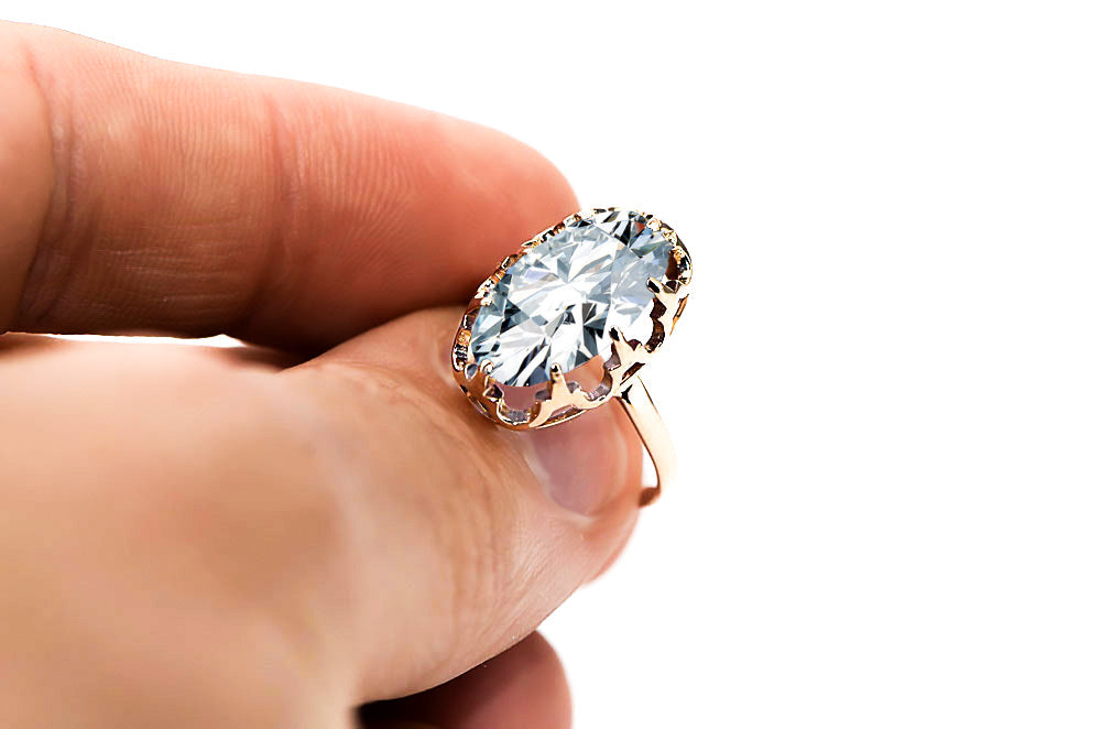 Vintage Zircon Craft Ring in 14K Rose Gold (vrc253r-zi) — side view showing the setting