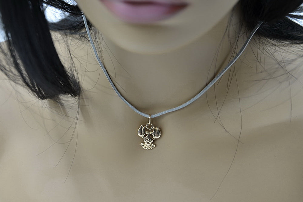 Vintage Pendant Made Zodiac Cancer Vzp Pendant in 14K Rose Gold (k4dcvw) — worn on the hand, showing profile
